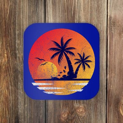 Vintage Sunrise Palms Vacay Summer Vacation Vibes Tee Sunset Gift Coaster