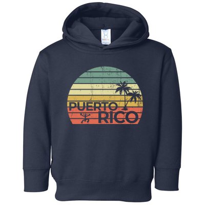 Vintage style Puerto Rico Retro Sunset Palm Tree Toddler Hoodie