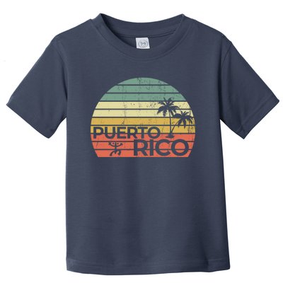 Vintage style Puerto Rico Retro Sunset Palm Tree Toddler T-Shirt