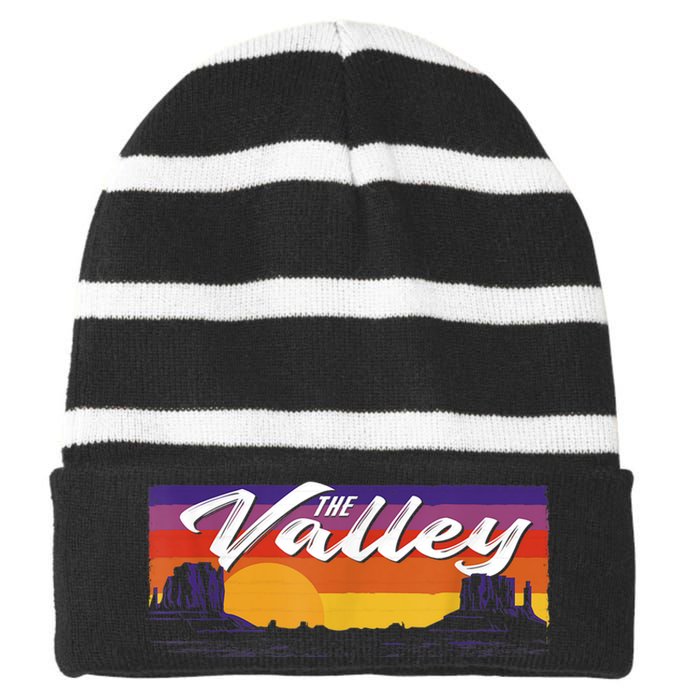 Vintage Sunset Phoenix Arizona, Phoenix Basketball Striped Beanie with Solid Band