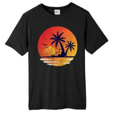 Vintage Sunrise Palms Vacay Summer Vacation Vibes Tee Sunset Gift Tall Fusion ChromaSoft Performance T-Shirt