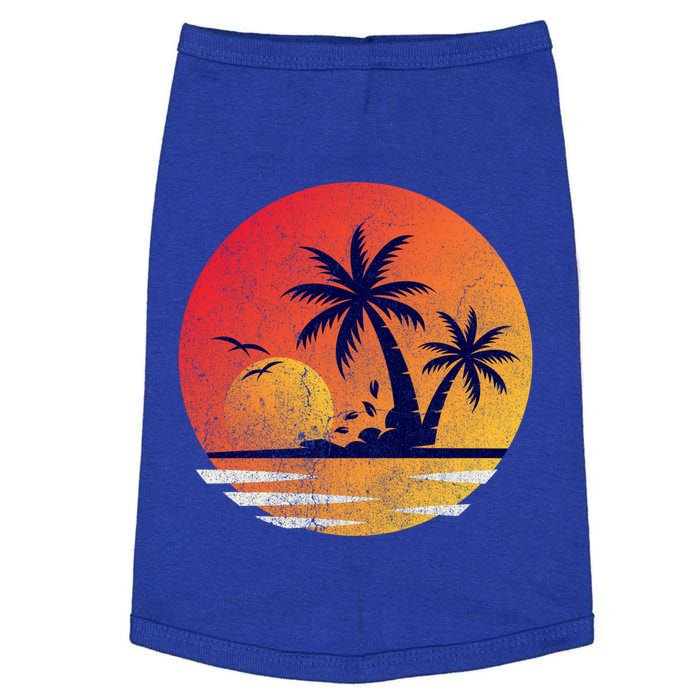 Vintage Sunrise Palms Vacay Summer Vacation Vibes Tee Sunset Gift Doggie Tank