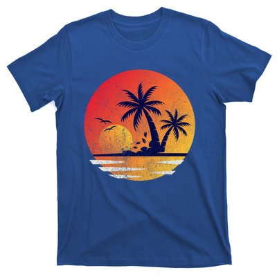 Vintage Sunrise Palms Vacay Summer Vacation Vibes Tee Sunset Gift T-Shirt