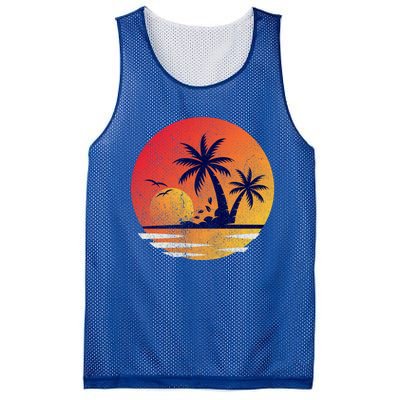 Vintage Sunrise Palms Vacay Summer Vacation Vibes Tee Sunset Gift Mesh Reversible Basketball Jersey Tank