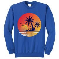 Vintage Sunrise Palms Vacay Summer Vacation Vibes Tee Sunset Gift Tall Sweatshirt