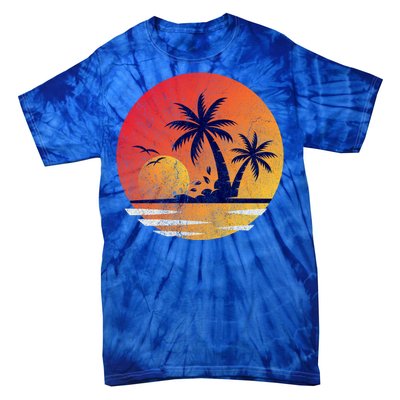 Vintage Sunrise Palms Vacay Summer Vacation Vibes Tee Sunset Gift Tie-Dye T-Shirt