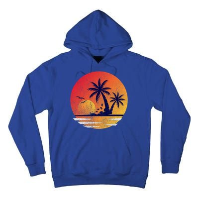 Vintage Sunrise Palms Vacay Summer Vacation Vibes Tee Sunset Gift Tall Hoodie