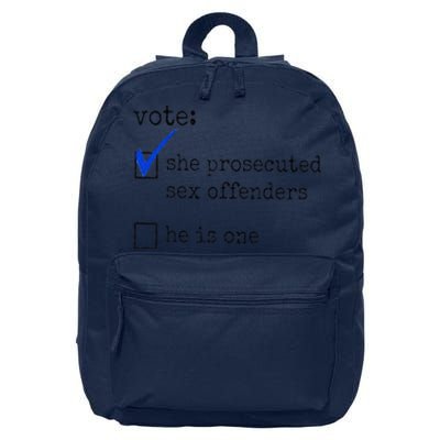 Vote She Prosecuted Sex Offenders He Is One 16 in Basic Backpack