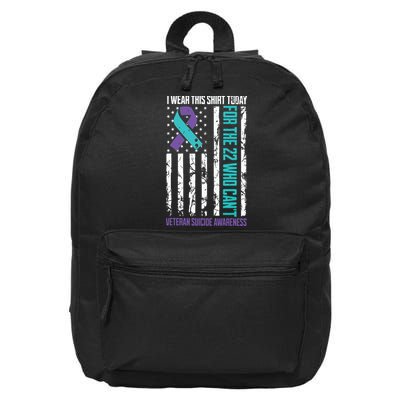 Veteran Suicide Prevention Suicide Awareness Crisis 16 in Basic Backpack