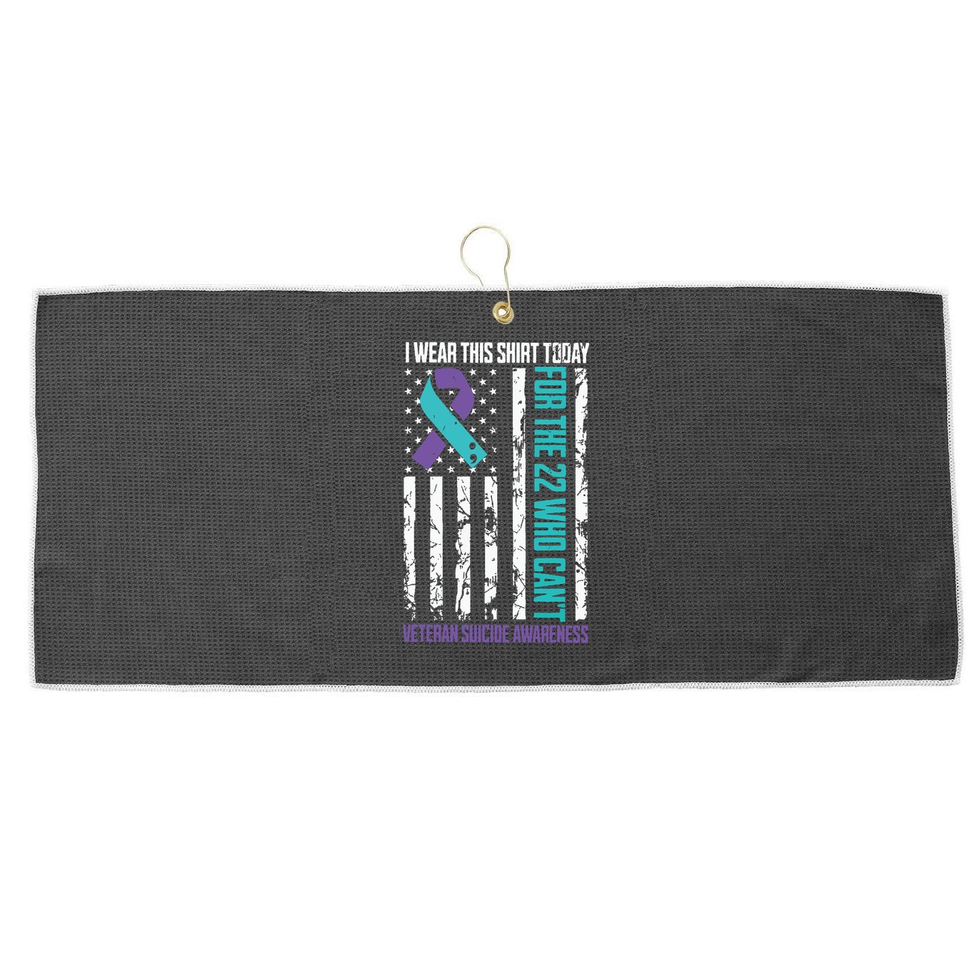 Veteran Suicide Prevention Suicide Awareness Crisis Large Microfiber Waffle Golf Towel