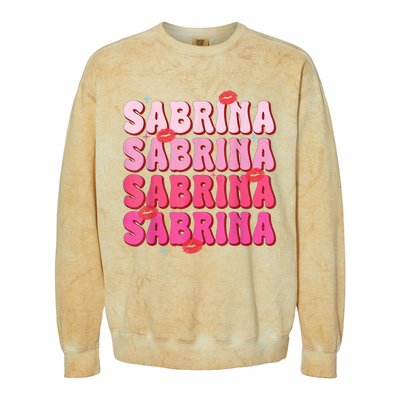 Vintage Sabrina Personalized Name I Love Sabrina Groovy Colorblast Crewneck Sweatshirt