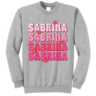 Vintage Sabrina Personalized Name I Love Sabrina Groovy Tall Sweatshirt