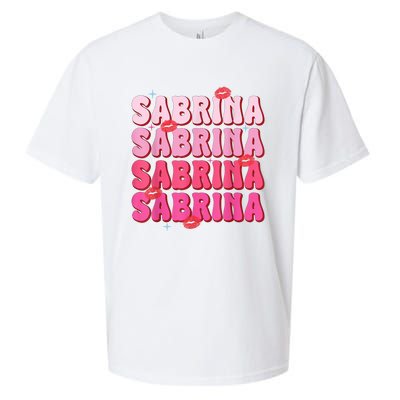 Vintage Sabrina Personalized Name I Love Sabrina Groovy Sueded Cloud Jersey T-Shirt