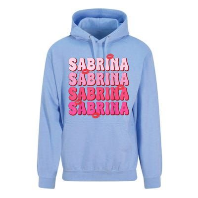 Vintage Sabrina Personalized Name I Love Sabrina Groovy Unisex Surf Hoodie