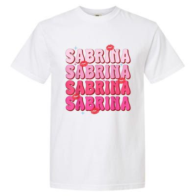 Vintage Sabrina Personalized Name I Love Sabrina Groovy Garment-Dyed Heavyweight T-Shirt