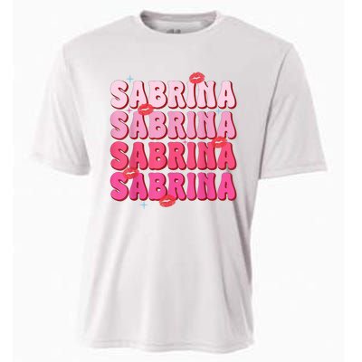 Vintage Sabrina Personalized Name I Love Sabrina Groovy Cooling Performance Crew T-Shirt