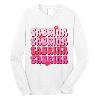 Vintage Sabrina Personalized Name I Love Sabrina Groovy Long Sleeve Shirt