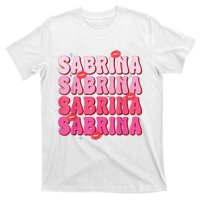 Vintage Sabrina Personalized Name I Love Sabrina Groovy T-Shirt