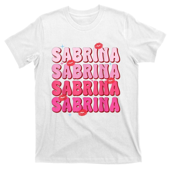 Vintage Sabrina Personalized Name I Love Sabrina Groovy T-Shirt