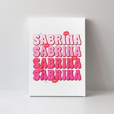 Vintage Sabrina Personalized Name I Love Sabrina Groovy Canvas