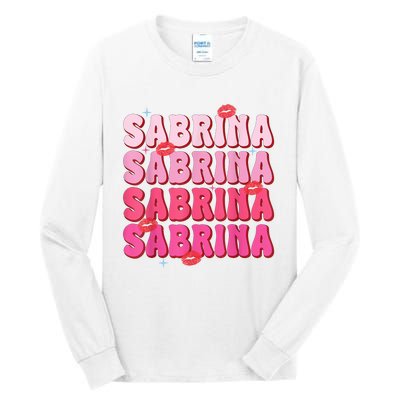 Vintage Sabrina Personalized Name I Love Sabrina Groovy Tall Long Sleeve T-Shirt