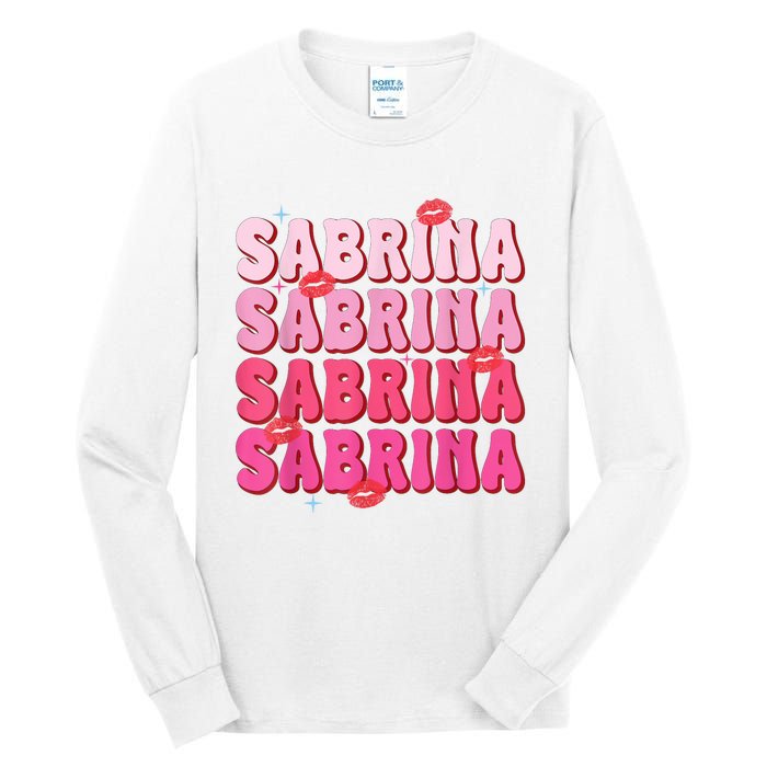 Vintage Sabrina Personalized Name I Love Sabrina Groovy Tall Long Sleeve T-Shirt