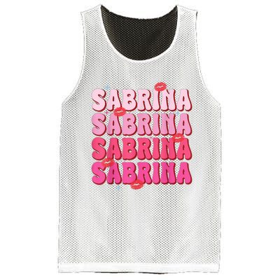 Vintage Sabrina Personalized Name I Love Sabrina Groovy Mesh Reversible Basketball Jersey Tank