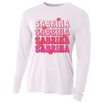 Vintage Sabrina Personalized Name I Love Sabrina Groovy Cooling Performance Long Sleeve Crew