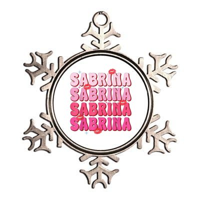 Vintage Sabrina Personalized Name I Love Sabrina Groovy Metallic Star Ornament