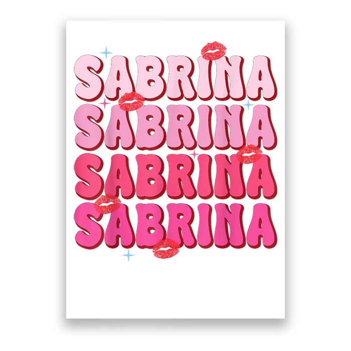 Vintage Sabrina Personalized Name I Love Sabrina Groovy Poster