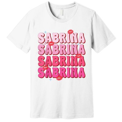 Vintage Sabrina Personalized Name I Love Sabrina Groovy Premium T-Shirt