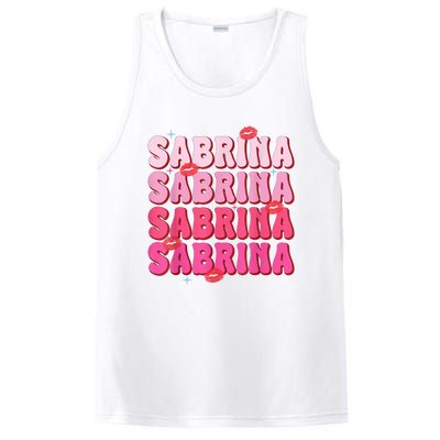 Vintage Sabrina Personalized Name I Love Sabrina Groovy PosiCharge Competitor Tank