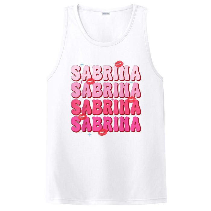 Vintage Sabrina Personalized Name I Love Sabrina Groovy PosiCharge Competitor Tank