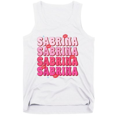 Vintage Sabrina Personalized Name I Love Sabrina Groovy Tank Top