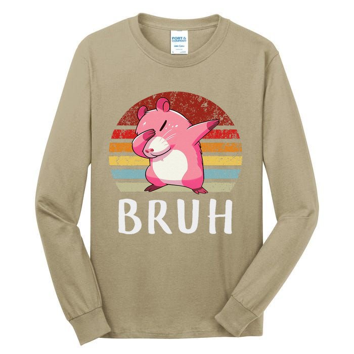 Vintage Sunset Pin.K Capy Dabbing Bruh Boy Girl Funny Tall Long Sleeve T-Shirt