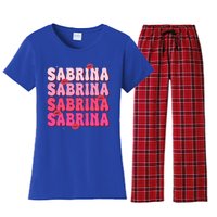 Vintage Sabrina Personalized Name I Love Sabrina Women's Flannel Pajama Set