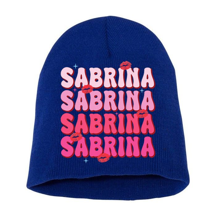 Vintage Sabrina Personalized Name I Love Sabrina Short Acrylic Beanie