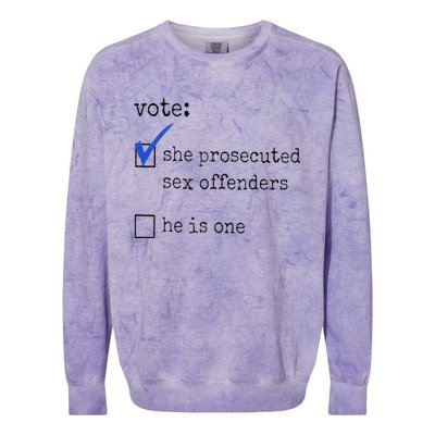 Vote She Prosecuted Sex Offenders He Is One Ift Colorblast Crewneck Sweatshirt