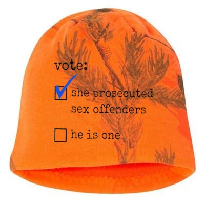 Vote She Prosecuted Sex Offenders He Is One Ift Kati - Camo Knit Beanie