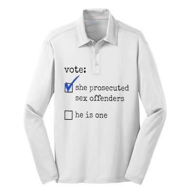 Vote She Prosecuted Sex Offenders He Is One Ift Silk Touch Performance Long Sleeve Polo