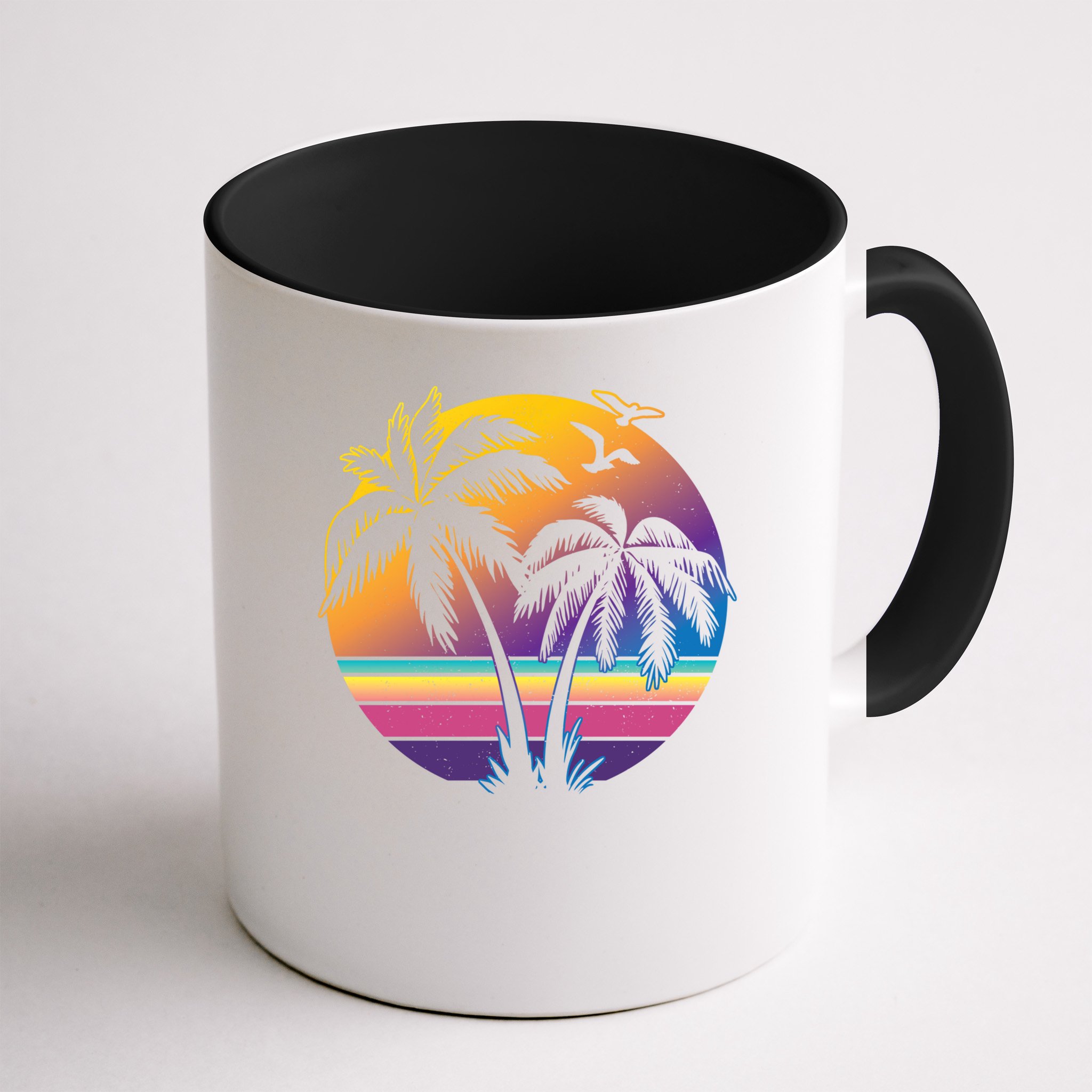 Vintage Sunset Palm Tree Gift Design Idea Beach Lovers Gift Mug