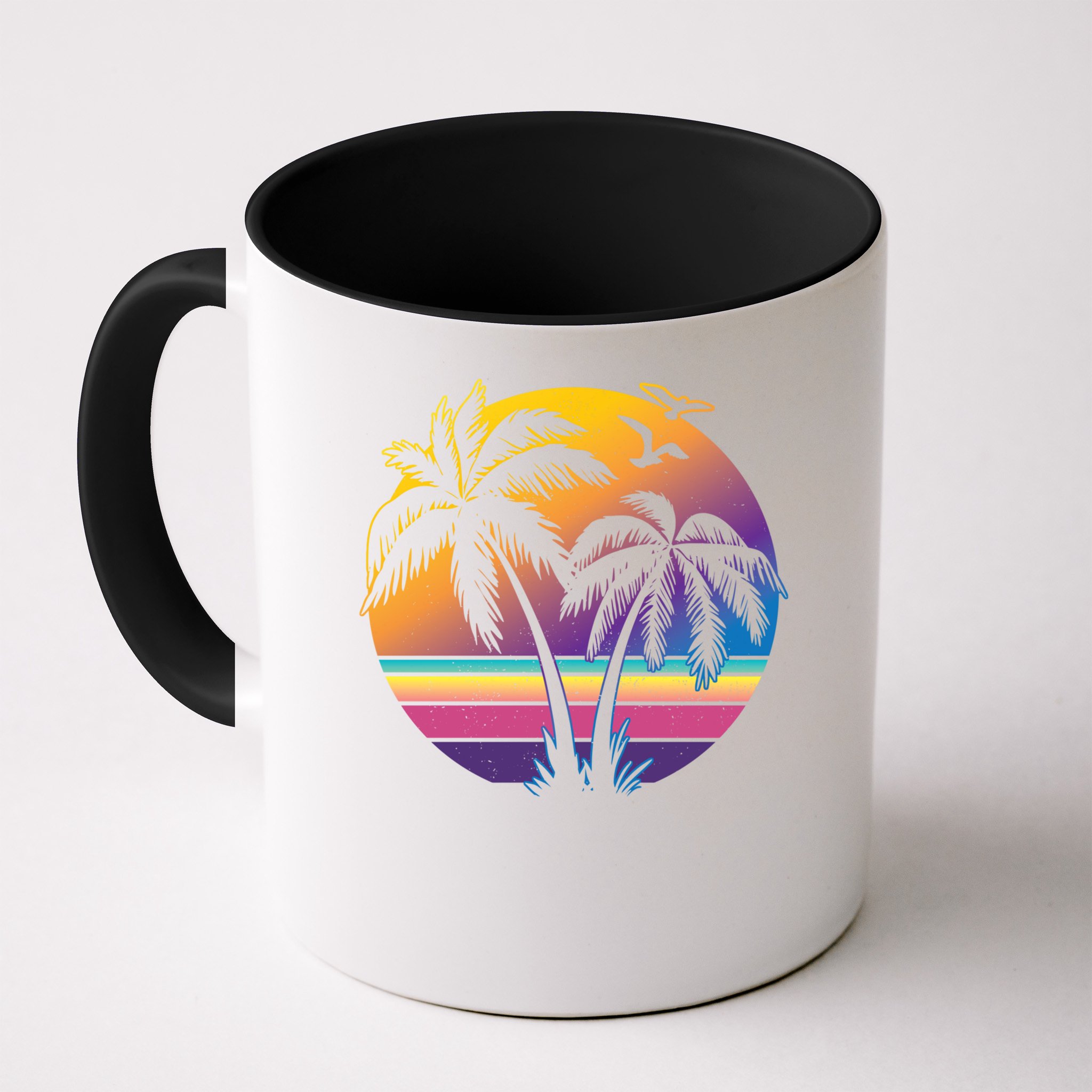Vintage Sunset Palm Tree Gift Design Idea Beach Lovers Gift Mug