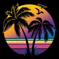 Vintage Sunset Palm Tree Gift Design Idea Beach Lovers Gift Mug