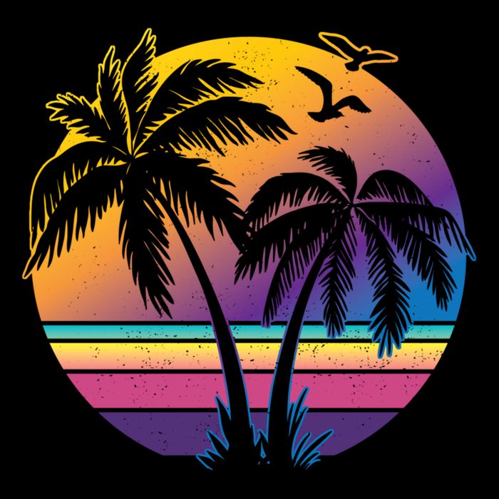 Vintage Sunset Palm Tree Gift Design Idea Beach Lovers Gift Mug
