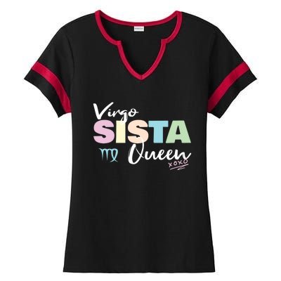 Virgo Sista Queen Zodiac Sign For Proud Virgo Gift Ladies Halftime Notch Neck Tee