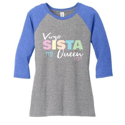 Virgo Sista Queen Zodiac Sign For Proud Virgo Gift Women's Tri-Blend 3/4-Sleeve Raglan Shirt