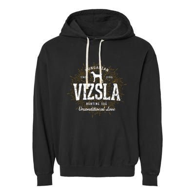 Vintage Style Retro Vizsla Gift Garment-Dyed Fleece Hoodie