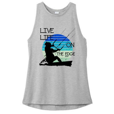 Vintage Sunset Retro Sunrise Black Kitesurfer Silhouette 1 Gift Ladies PosiCharge Tri-Blend Wicking Tank