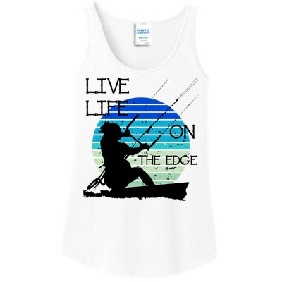 Vintage Sunset Retro Sunrise Black Kitesurfer Silhouette 1 Gift Ladies Essential Tank