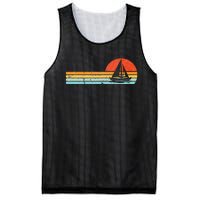 Vintage Sailboat Retro Sunset Boat Captain Sailing Gear Mesh Reversible Basketball Jersey Tank